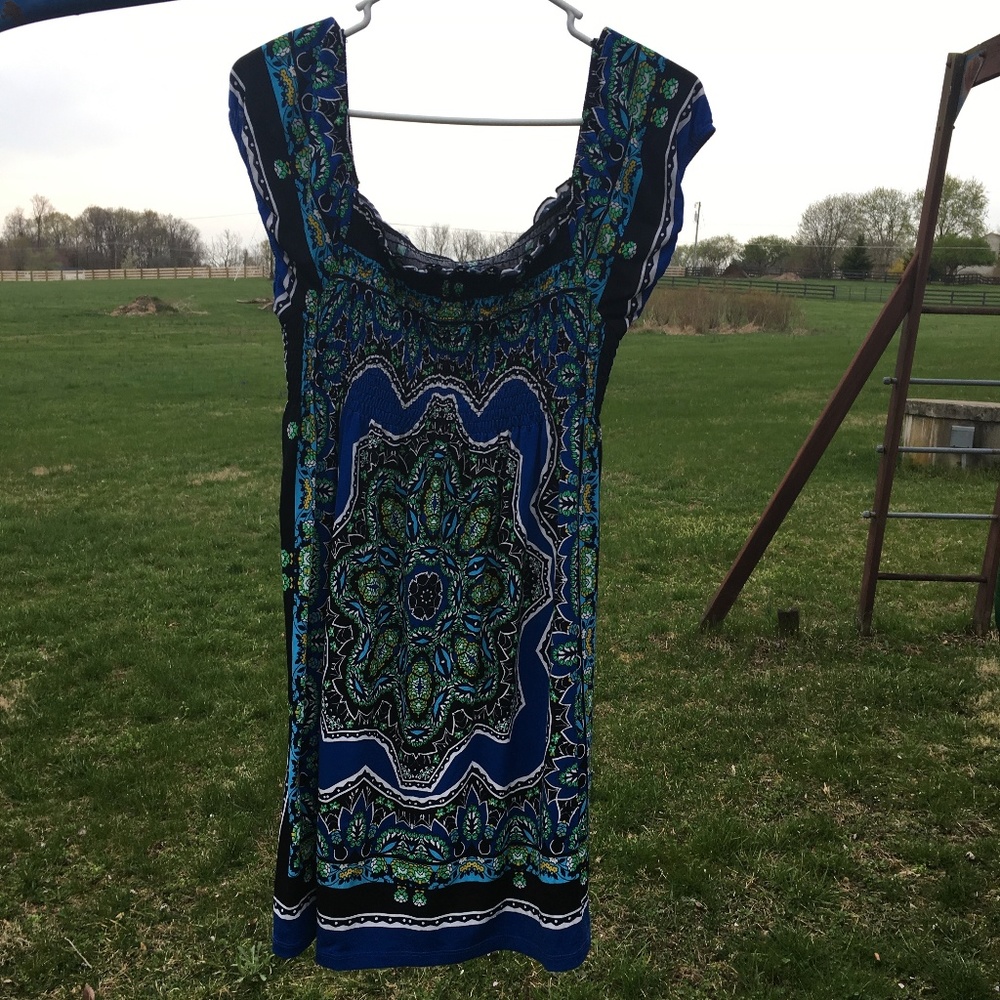 Snap Peacock Flowy Summer Dress